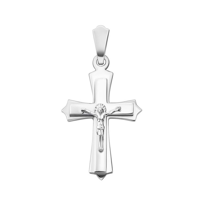 Cрібний хрестик. Розп'яття Христове. Артикул UG52-0147.0.2