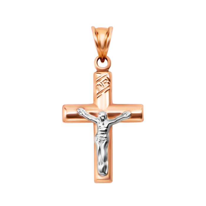 Золотой крестик. Распятие Христа. Артикул UG53012023604