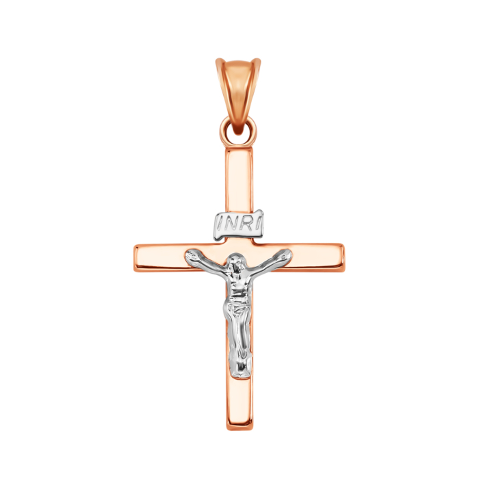Золотой крестик. Распятие Христа. Артикул UG53012024504сз