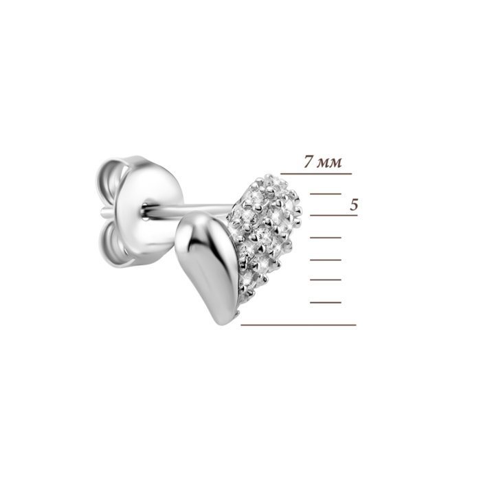 Срібні пусети з фіанітами. Артикул UG5AE03124