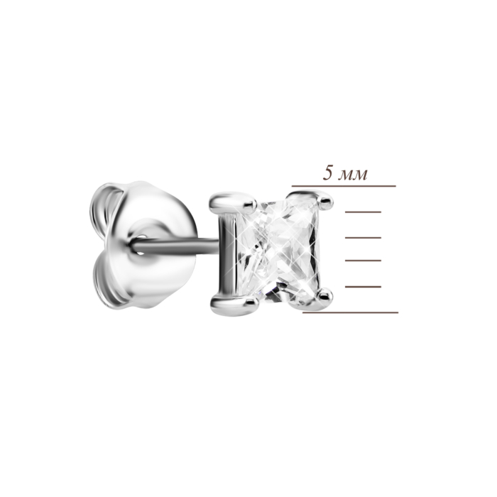 Срібні пусети з фіанітами. Артикул UG5B01469