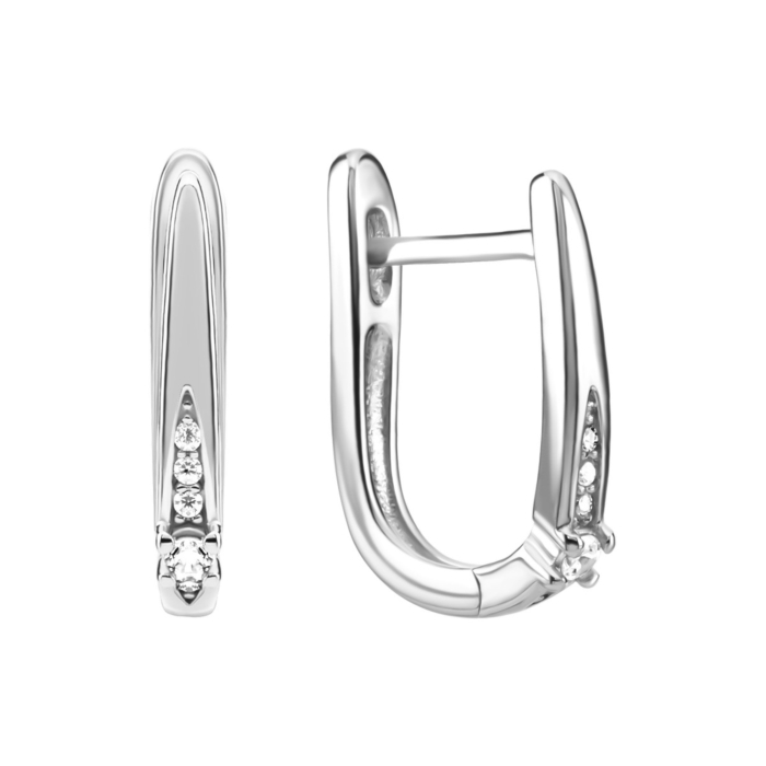 Серебряные серьги с фианитами. Артикул UG5B02077