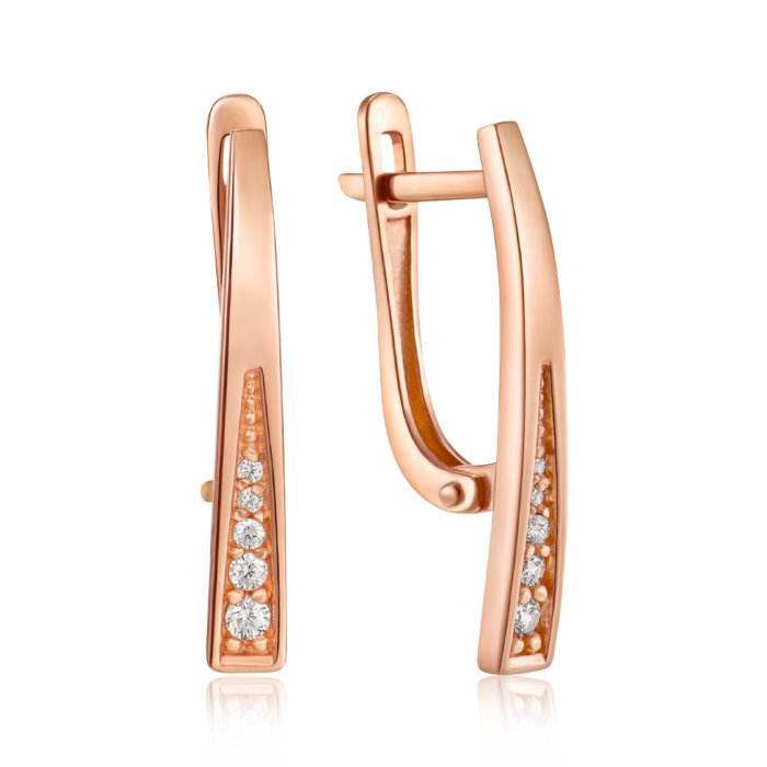 Золотые серьги с фианитами. Артикул S210331-E/01/1