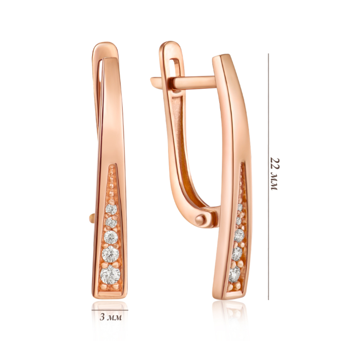 Золотые серьги с фианитами. Артикул S210331-E/01/1