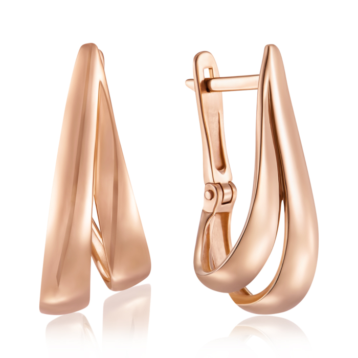 Золотые серьги без вставки. Артикул S213520-E/01