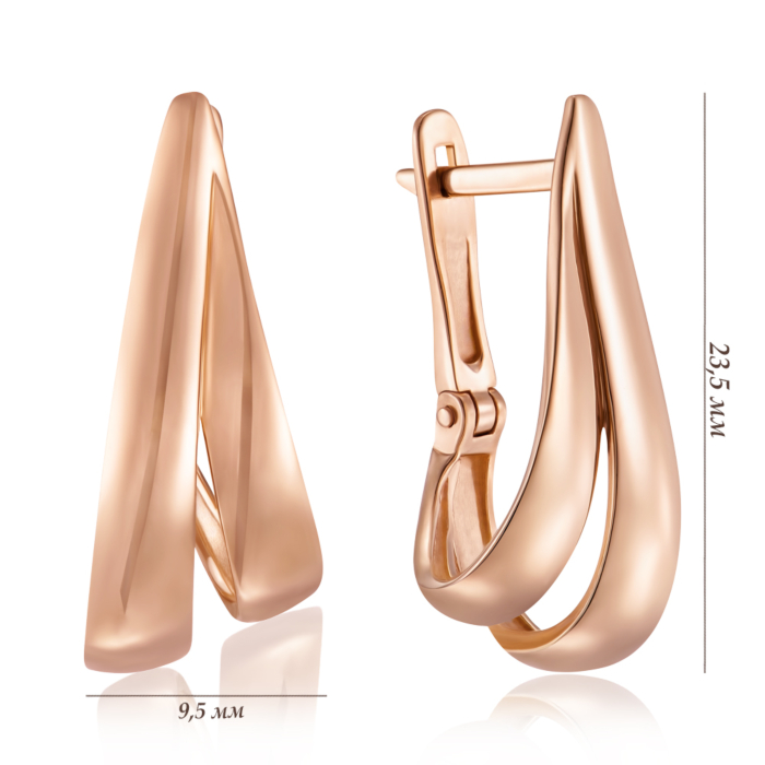 Золотые серьги без вставки. Артикул S213520-E/01