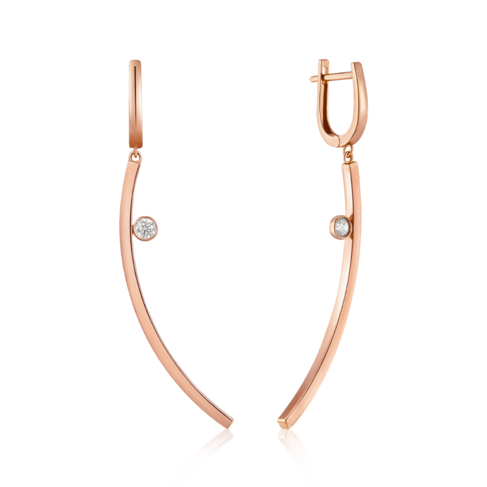 Золотые серьги с фианитом. Артикул P-EY02193-E/01/1