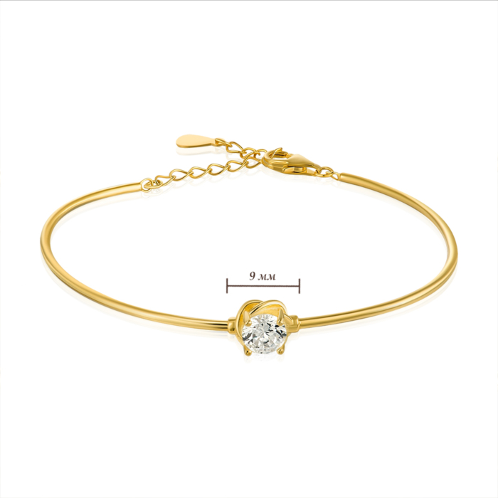 Срібний браслет з фіанітом. Артикул DY170019-S-G-WH-B/20/1