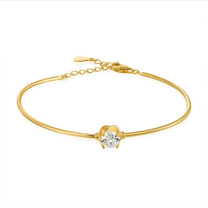 Срібний браслет з фіанітом. Артикул DY170019-S-G-WH-B/20/1