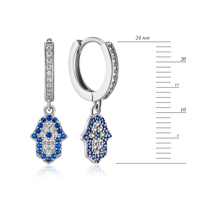 Серебряные серьги с фианитами. Артикул TZ1D0001-S-W-SP-E/12/1511