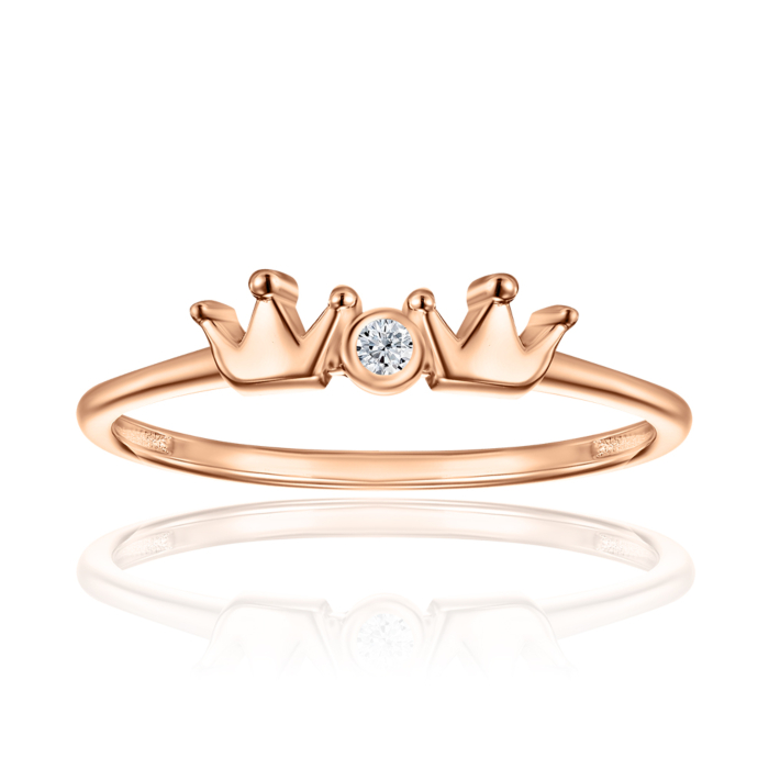 Золота каблучка з фіанітом. Артикул 18344/01/0/17