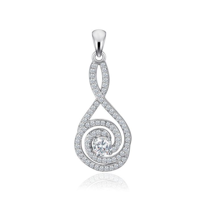 Срібна підвіска з фіанітами. Артикул SZDP00352-P/12/1