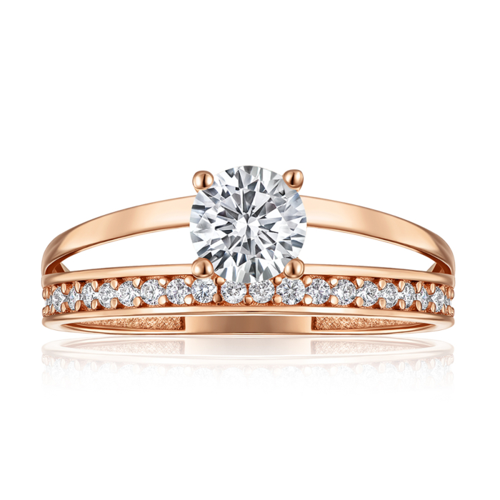 Золотое кольцо с фианитами. Артикул P-1781-R/01/1