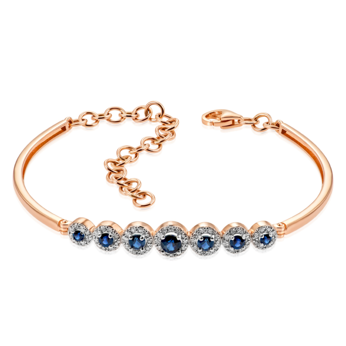 Золотий браслет з сапфірами та діамантами. Артикул 560014/01/1/8538