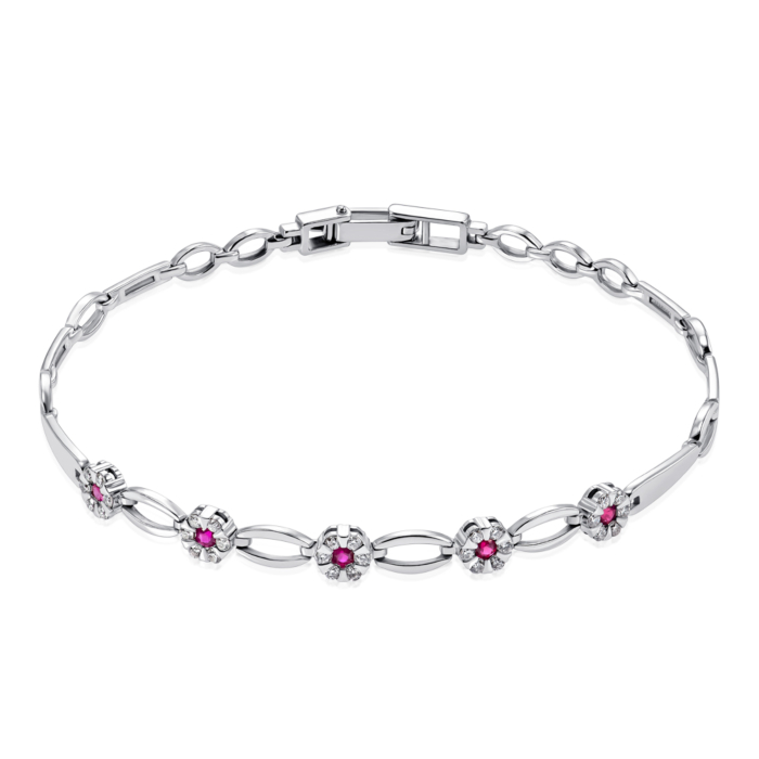 Золотий браслет з рубінами та діамантами. Артикул 53991/02/1/8519