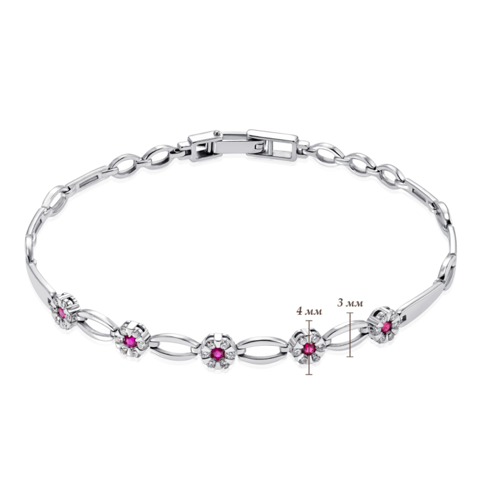 Золотий браслет з рубінами та діамантами. Артикул 53991/02/1/8519