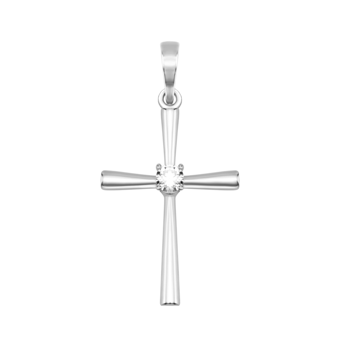 Серебряная подвеска Крестик с фианитом. Артикул UG5ВС-549р