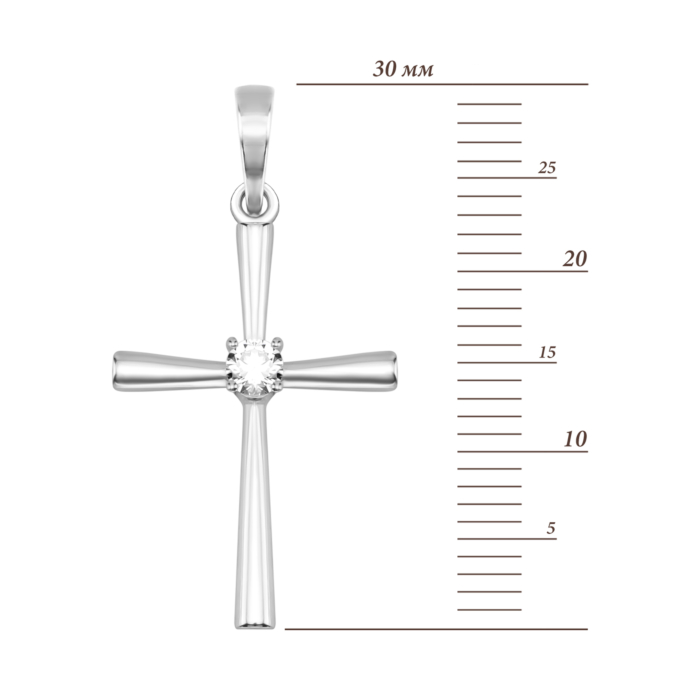 Серебряная подвеска Крестик с фианитом. Артикул UG5ВС-549р
