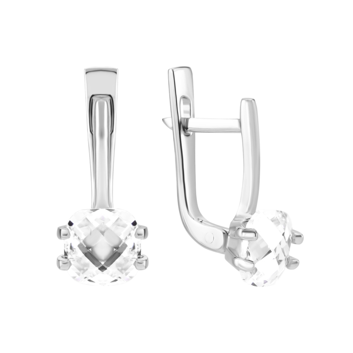 Серебряные серьги с фианитами. Артикул UG5с1292Rh