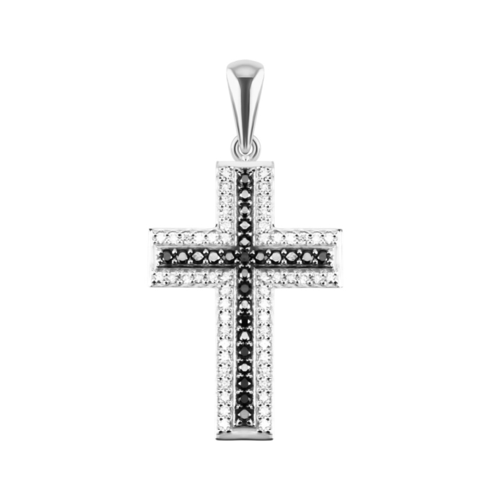 Золотий хрестик з діамантами. Артикул UG5П211ч/1