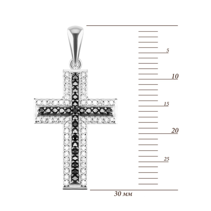 Золотий хрестик з діамантами. Артикул UG5П211ч/1