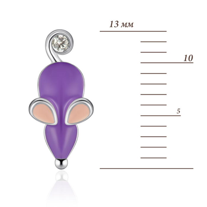 Серьги из серебра с фианитами и эмалью SZDE06938-E/12/3468