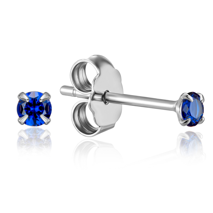 Серебряные пуссеты с фианитом. Артикул AL1D0012-S-W-BU-E/12/1549