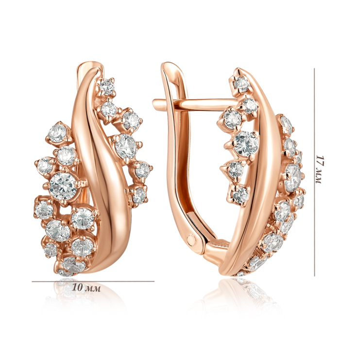 Золоті сережки з фіанітами. Артикул 21116 к