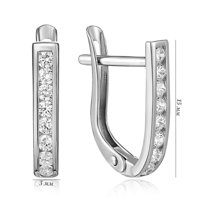 Золоті сережки з фіанітами. Артикул 2902/б