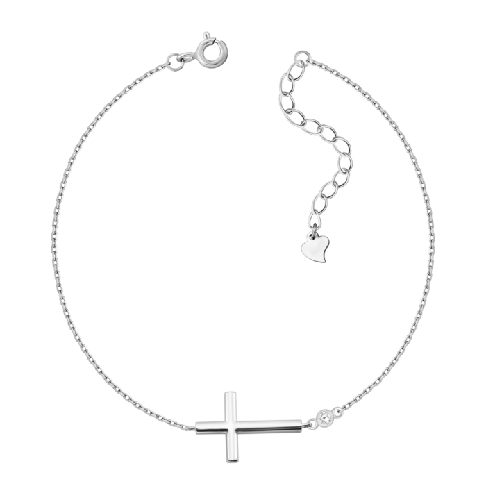 Серебряный браслет Крестик с фианитом. Артикул UG5D06759