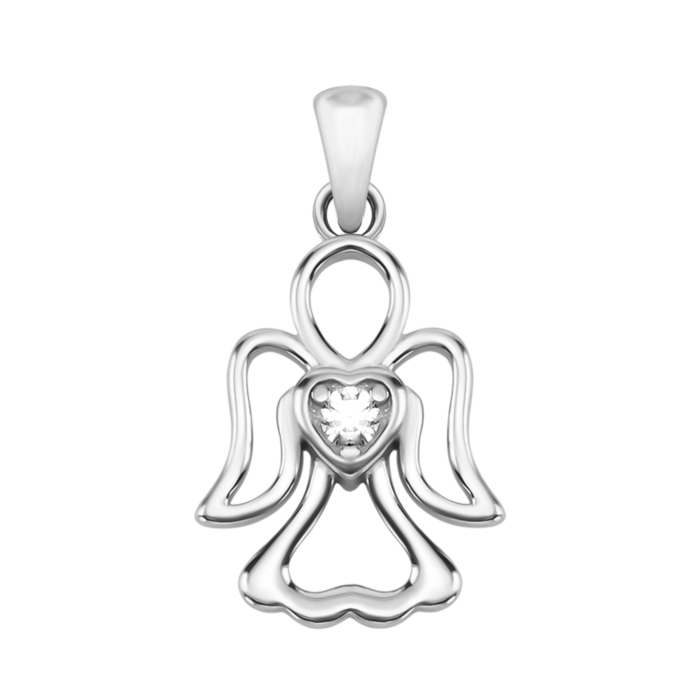 Срібна підвіска Янгол з фіанітом. Артикул UG5DN01868