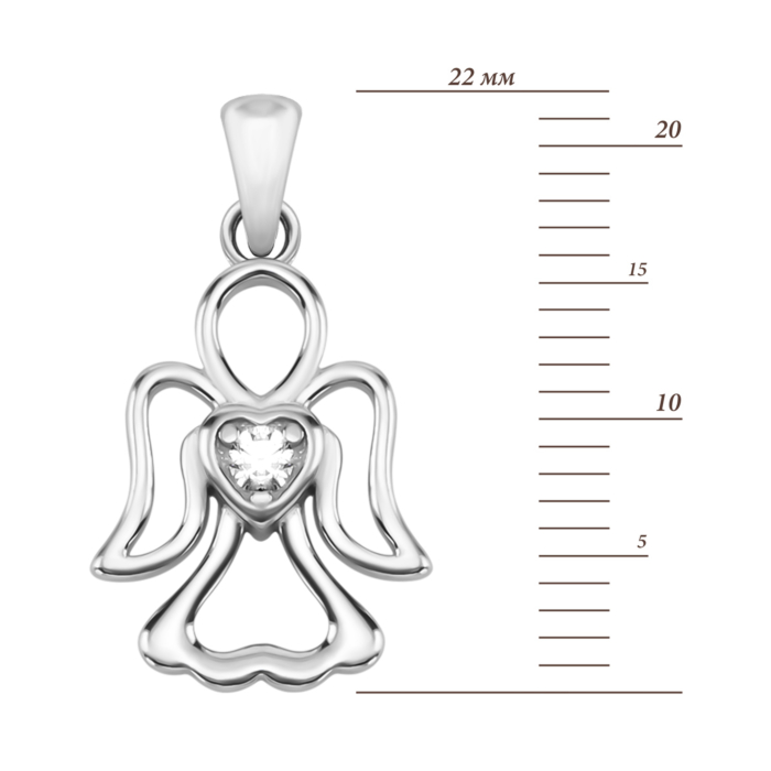 Срібна підвіска Янгол з фіанітом. Артикул UG5DN01868