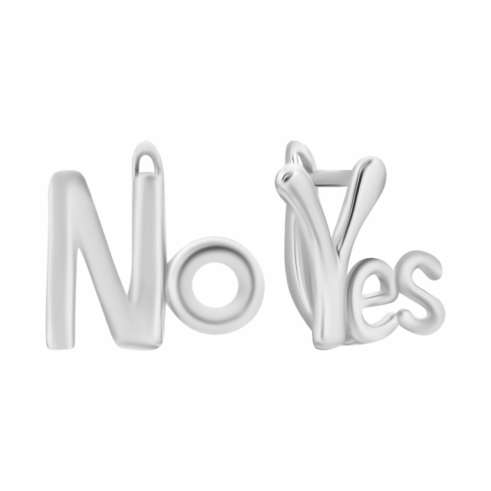 Серебряные серьги Да и Нет. Артикул UG5E38187