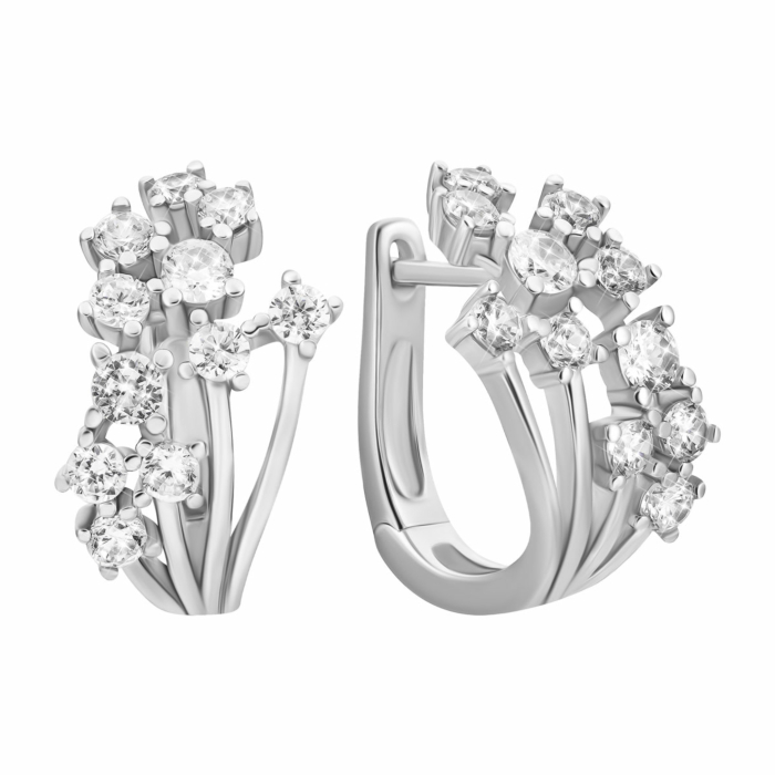 Серебряные серьги с фианитами. Артикул UG5E38669-W