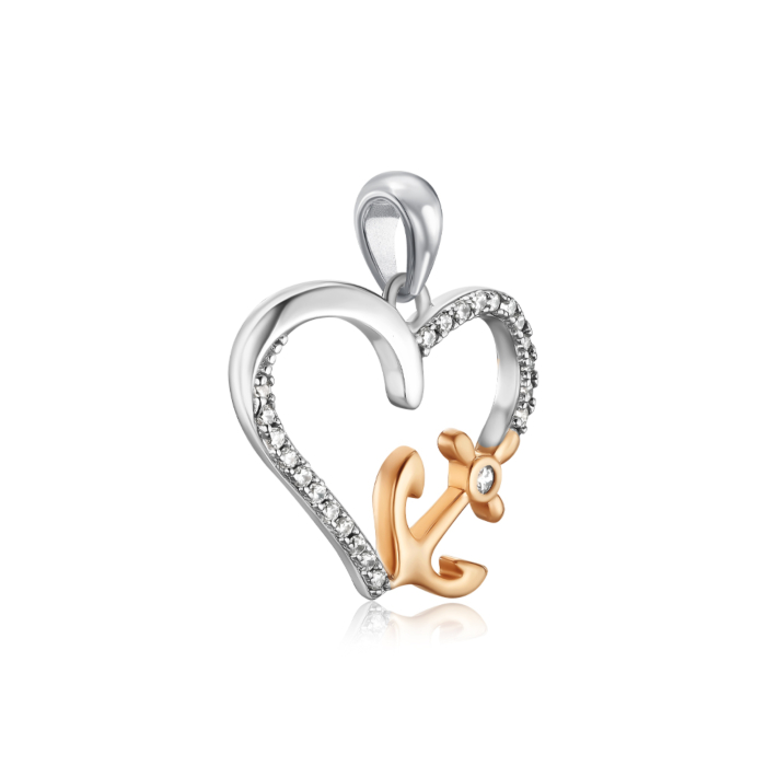 Срібна підвіска з позолотою та фіанітами GP01756A-P/15/1