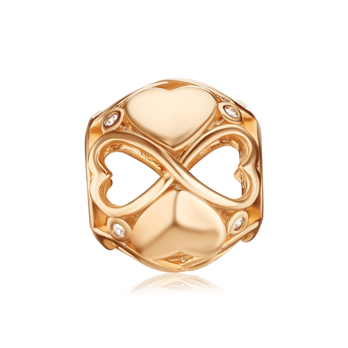 Срібна позолочена намистина-шарм HSZ-2786-ROSE-P/17/1