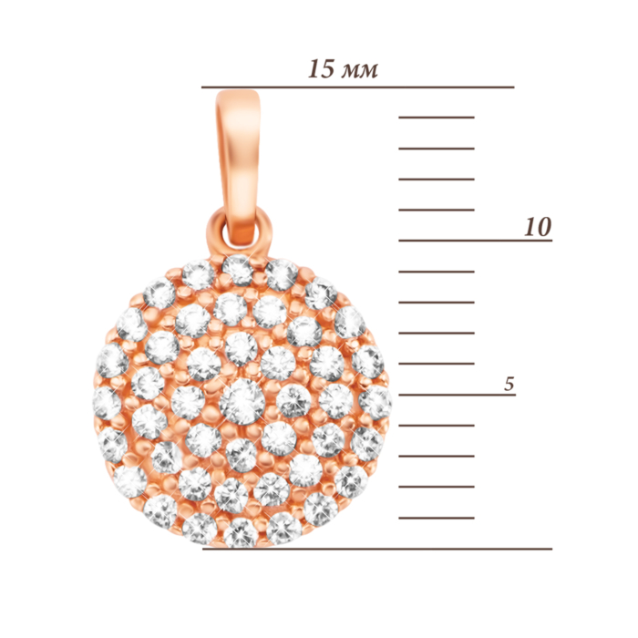 Золота підвіска з фіанітами. Артикул UG5IMS143под