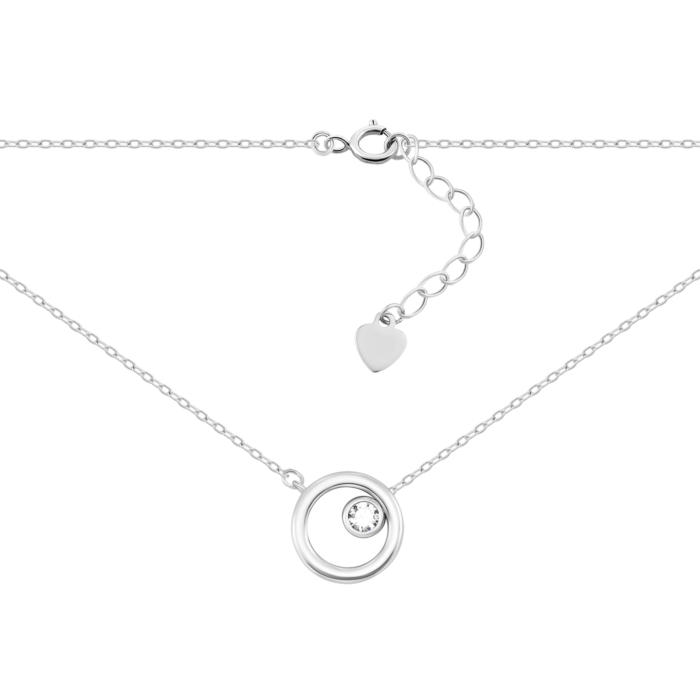 Серебряное колье с фианитом. Артикул UG5JC01799