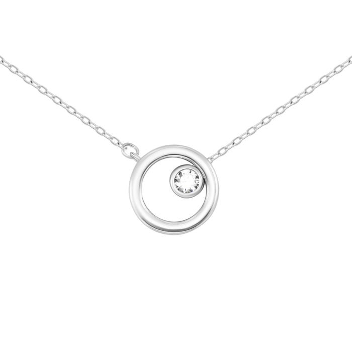 Серебряное колье с фианитом. Артикул UG5JC01799