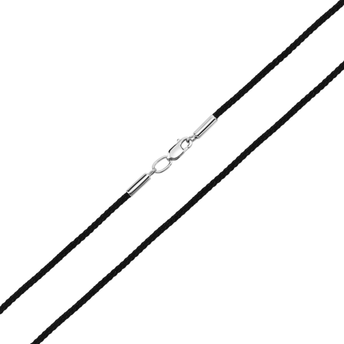 Ювелірний шнурок зі срібним замком. Артикул UG5КС-0820р(т)