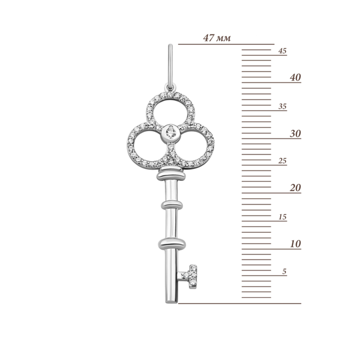 Срібна підвіска Ключик з фіанітами. Артикул UG5KL-06
