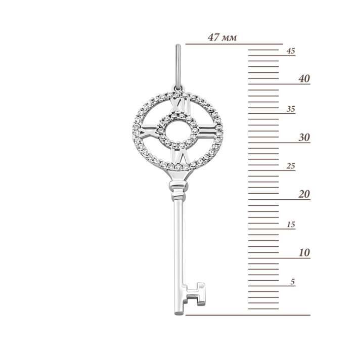 Срібна підвіска Ключик з фіанітами. Артикул UG5KL-08