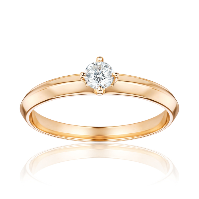 Золота каблучка з екодіамантом 1117YH-L/01/0/11919