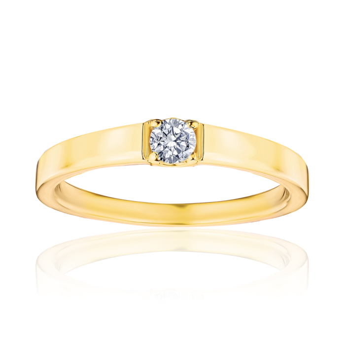 Каблучка з жовтого золота з екодіамантом 1108YH-L/03/0/11901