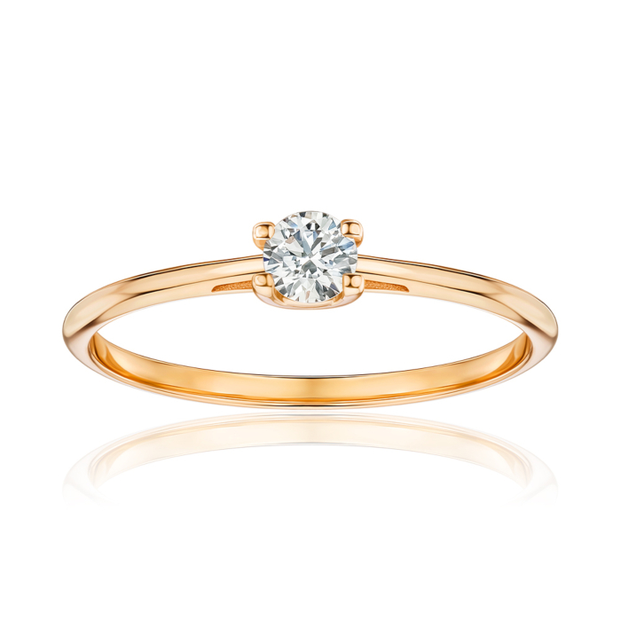 Золотое кольцо с экобриллиантом 1119YH-L/01/0/11919