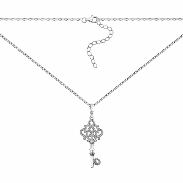 Серебряное колье Ключик с фианитами. Артикул UG5N36491-W