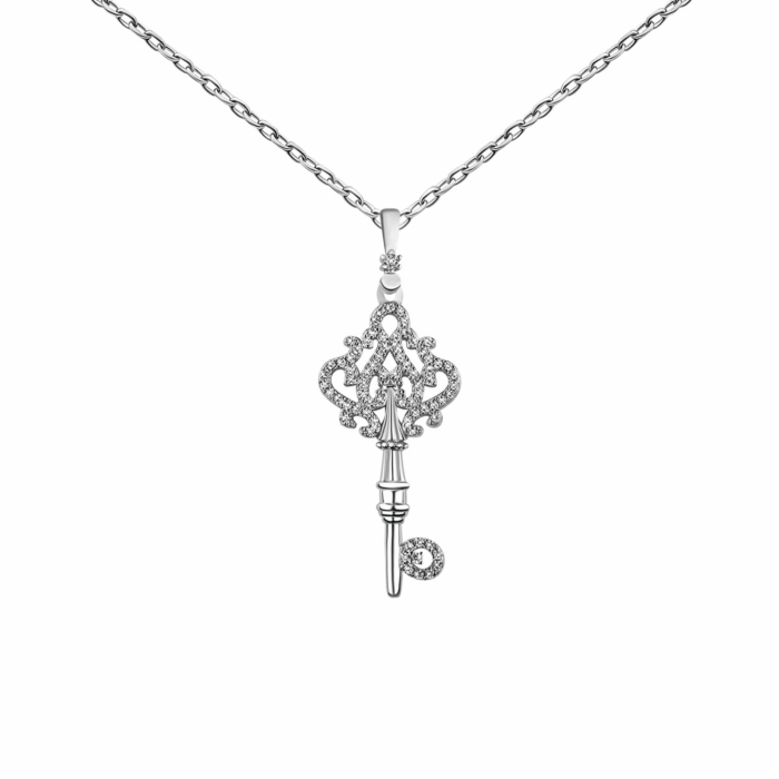 Серебряное колье Ключик с фианитами. Артикул UG5N36491-W