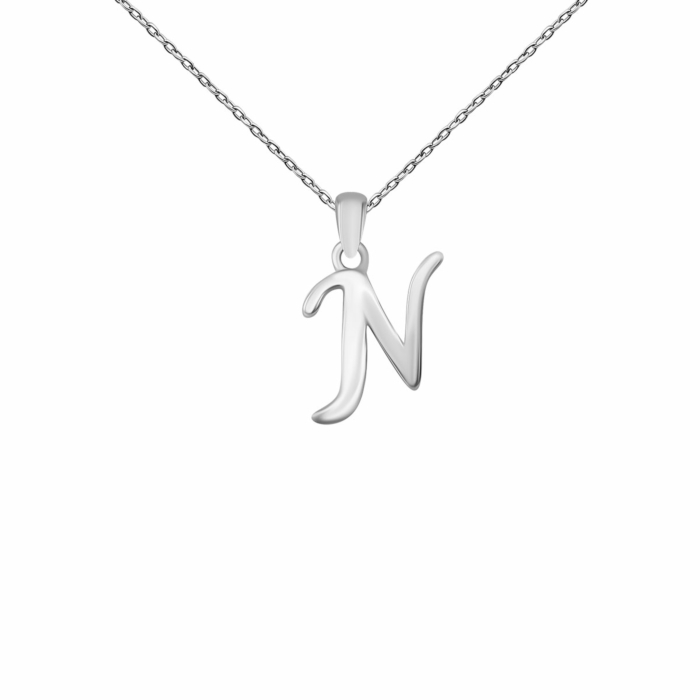 Серебряное колье Буква N. Артикул UG5SZDN14308 N