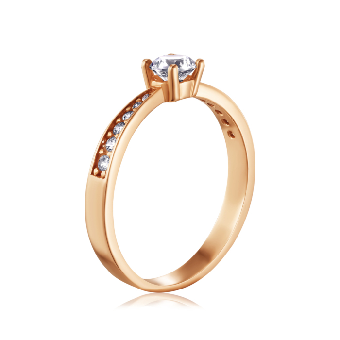 Золотое кольцо с фианитами. Артикул P-665-R/01/1