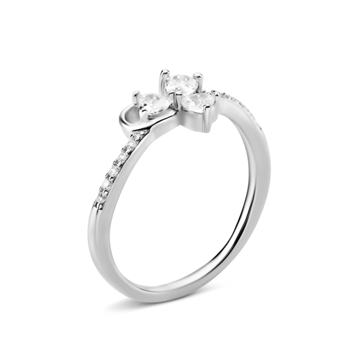 Срібна каблучка з фіанітами. Артикул UG5PA00025